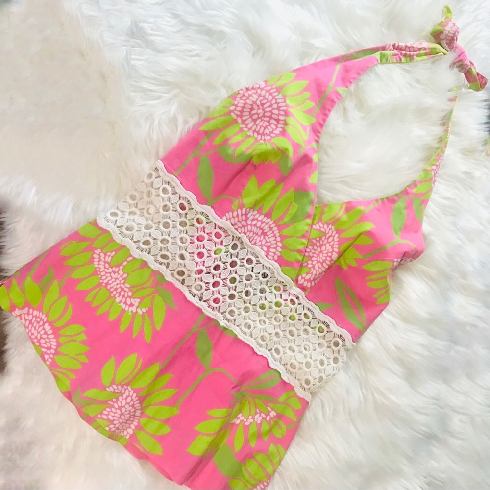 Lilly Pulitzer Vintage Halter Top Sunflower Soliel